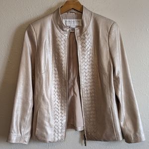 Doncaster signature leather zipup jacket sz10